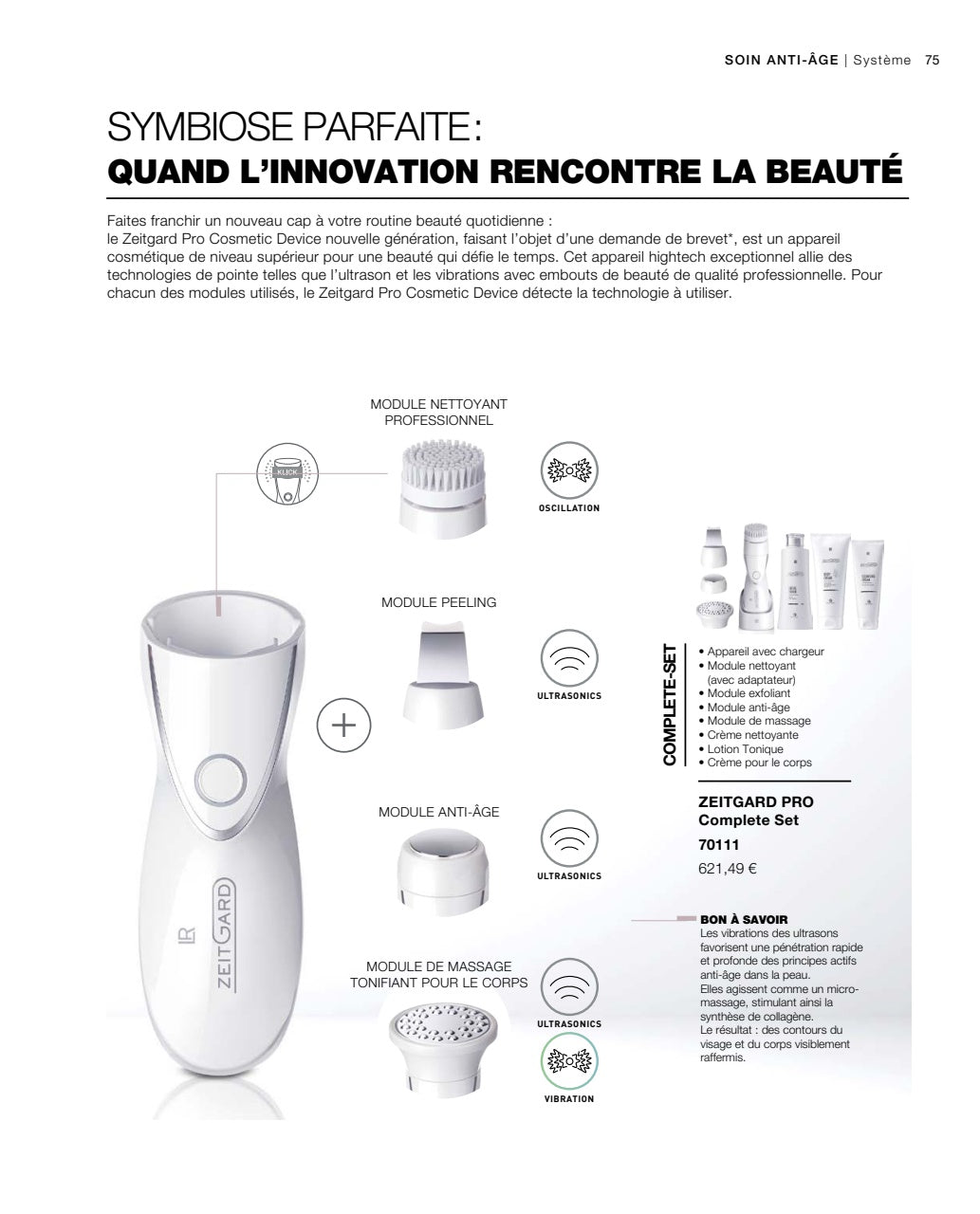 LR ZEITGARD PRO APPAREIL MASSAGE NETTOYAGE Set complet visage et corps