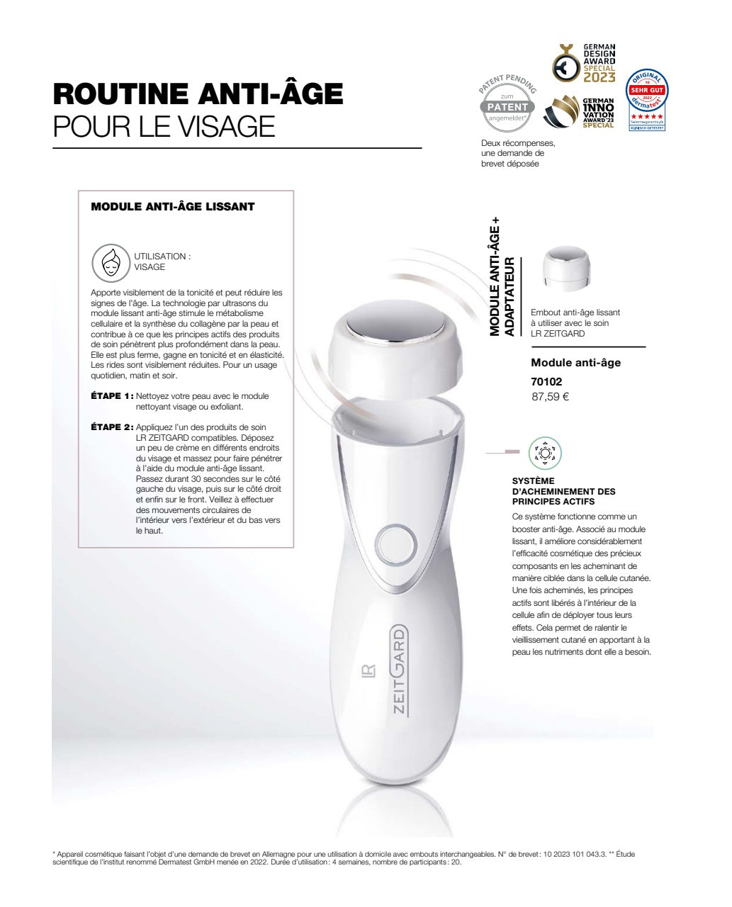 LR ZEITGARD PRO APPAREIL MASSAGE NETTOYAGE Set complet visage et corps